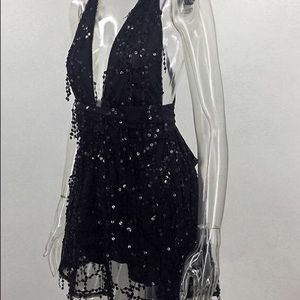 Block Trend Black Shine Romper